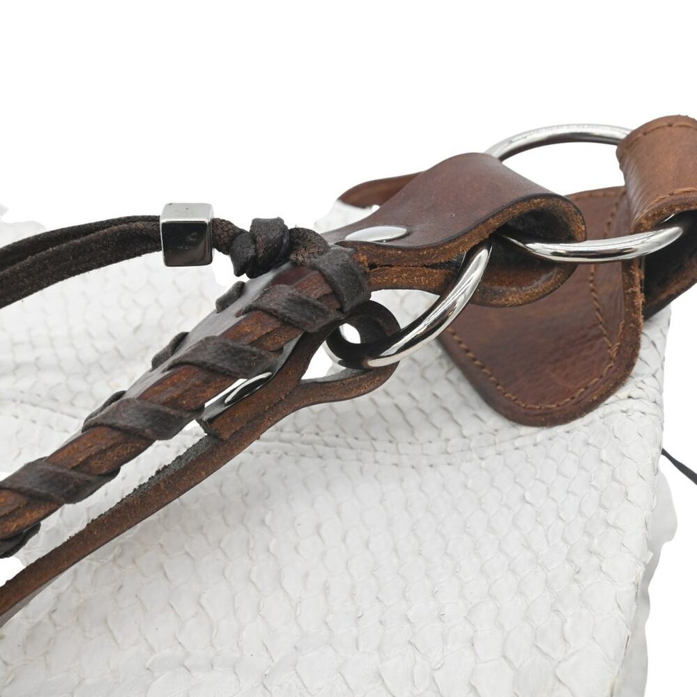 Pauric Sweeney White Python Leather Shoulder Bag - image 7